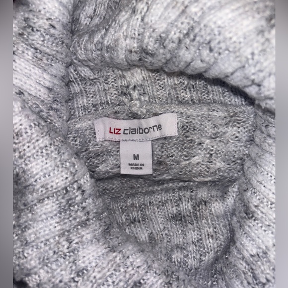Liz Claiborne Turtleneck Gray Knit Sweater Women’s Size Medium - Picture 6 of 8